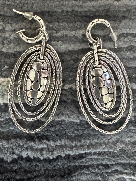 John Hardy Jewelry - *EXCELLENT* - JOHN HARDY KALI ZEN OVAL HOOPS, STERLING SILVER (925) EARRINGS
